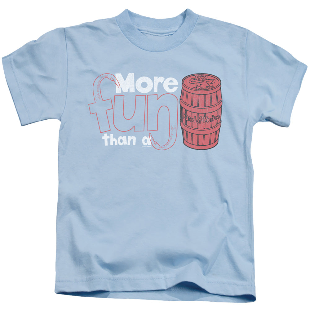 Barrel of Monkeys More Fun Juvenile Kids Youth T Shirt Light Blue