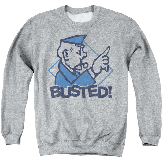 Monopoly Busted Mens Crewneck Sweatshirt Athletic Heather