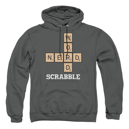 Scrabble Word Nerd Mens Hoodie Charcoal