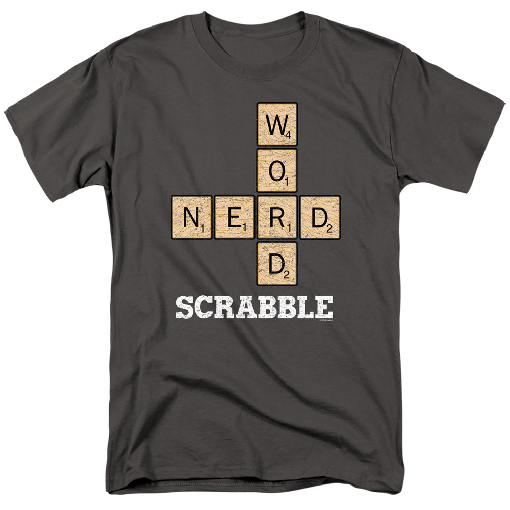 Scrabble Word Nerd Mens T Shirt Charcoal