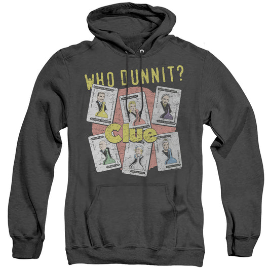 Clue Who Dunnit Mens Heather Hoodie Black