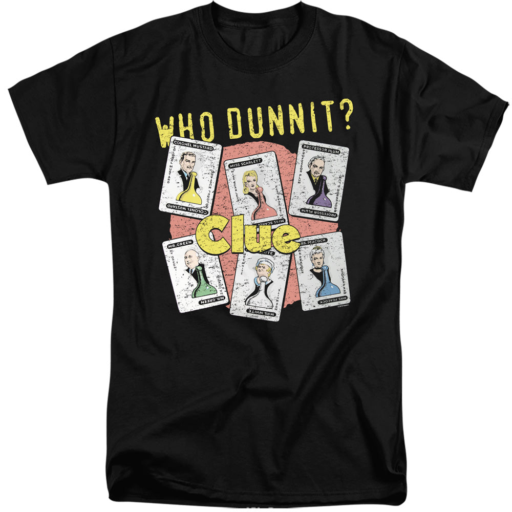 Clue Who Dunnit Mens Tall T Shirt Black