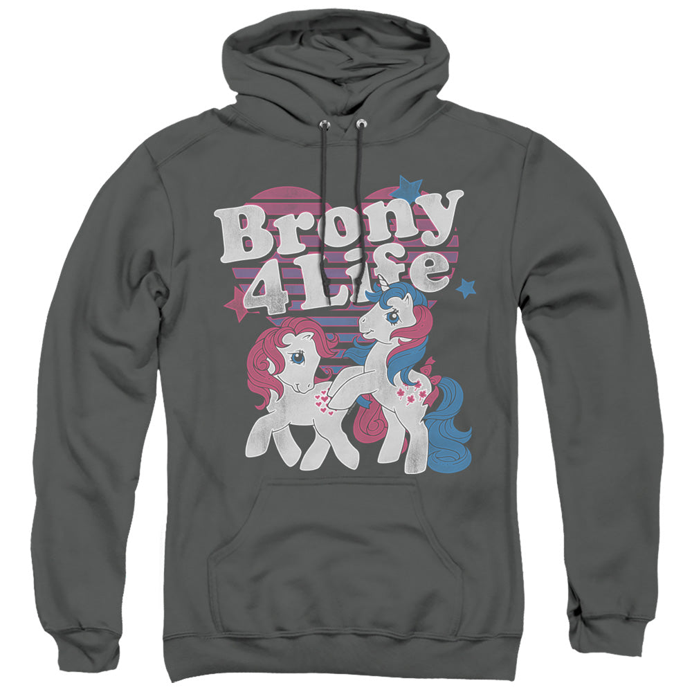 My Little Pony Retro Brony 4 Life Mens Hoodie Charcoal