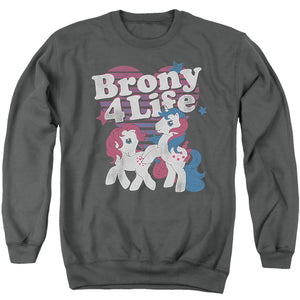 My Little Pony Retro Brony 4 Life Mens Crewneck Sweatshirt Charcoal