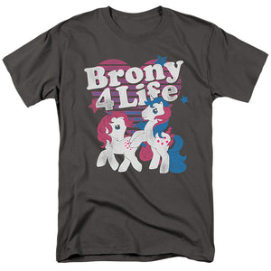 My Little Pony Retro Brony 4 Life Mens T Shirt Charcoal