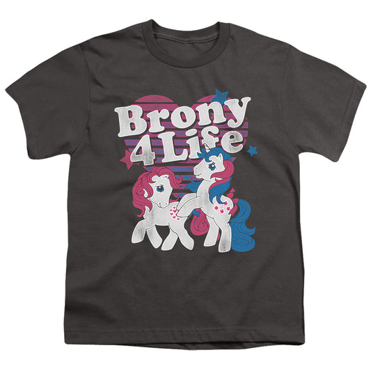 My Little Pony Retro Brony 4 Life Kids Youth T Shirt Charcoal