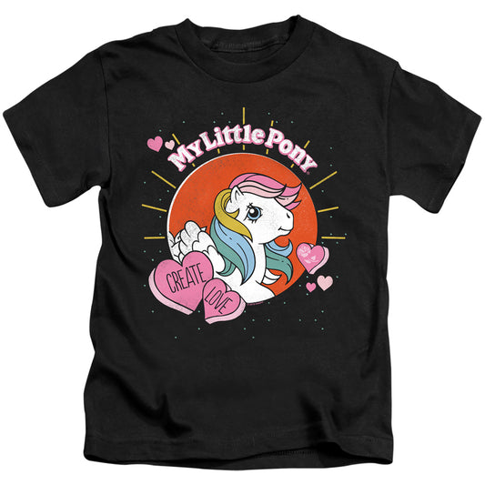 My Little Pony Retro Create Love Juvenile Kids Youth T Shirt Black