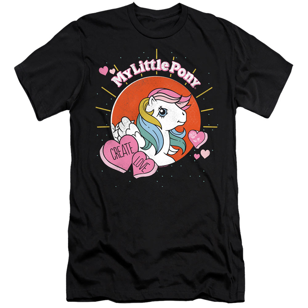 My Little Pony Retro Create Love Slim Fit Mens T Shirt Black