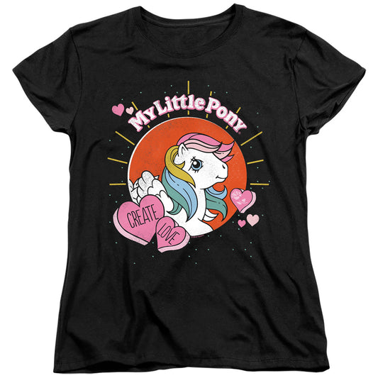 My Little Pony Retro Create Love Womens T Shirt Black