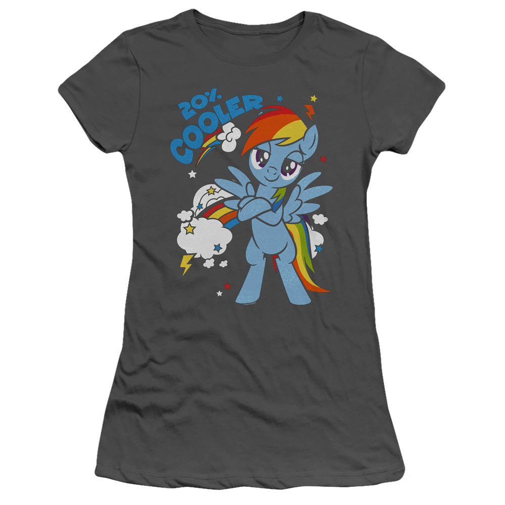 My Little Pony Tv 20 Percent Cooler Junior Sheer Cap Sleeve Womens T Shirt Charcoal