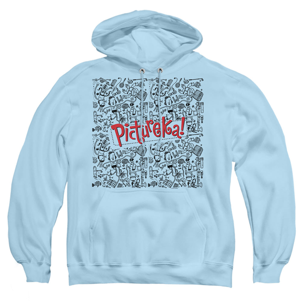 Pictureka Line Work Mens Hoodie Light Blue