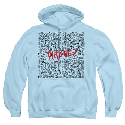 Pictureka Line Work Mens Hoodie Light Blue