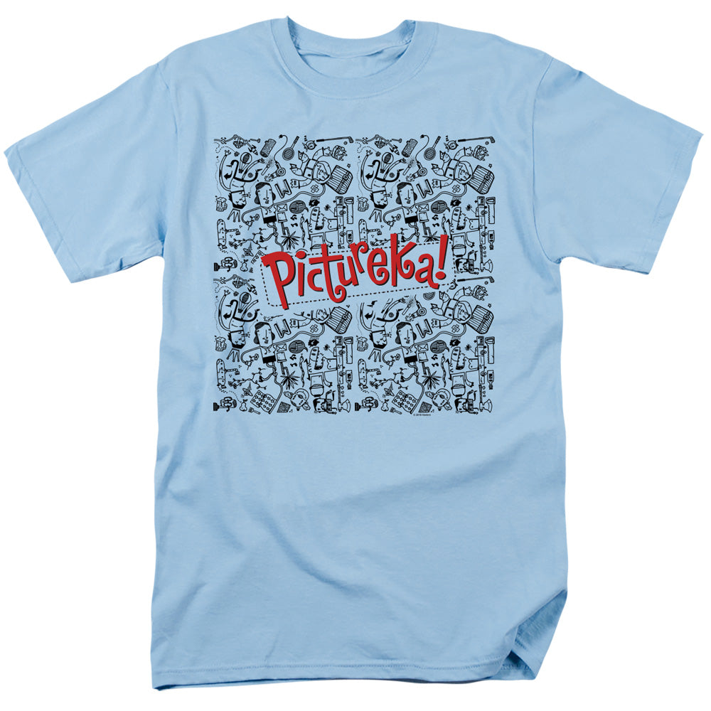 Pictureka Line Work Mens T Shirt Light Blue