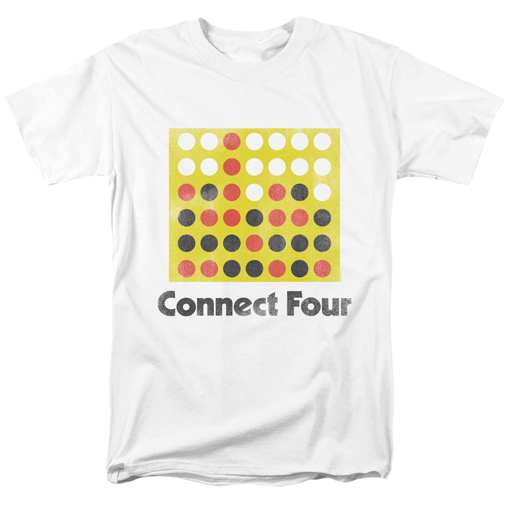 Connect Four Classic Logo Distressed Mens T Shirt White