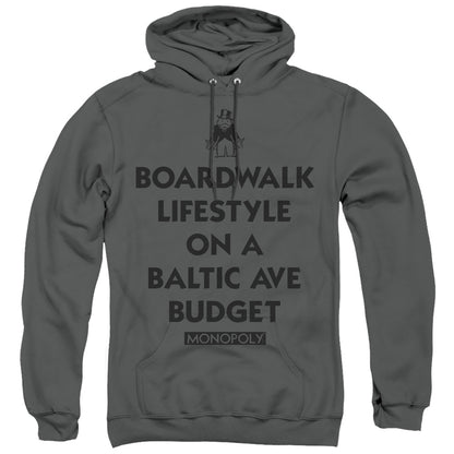 Monopoly Lifestyle Vs Budget Mens Hoodie Charcoal