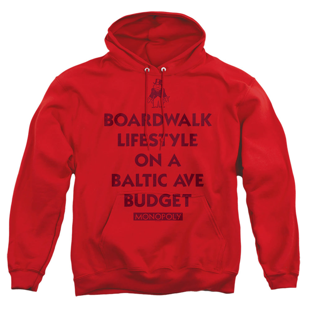 Monopoly Lifestyle Vs Budget Mens Hoodie Red