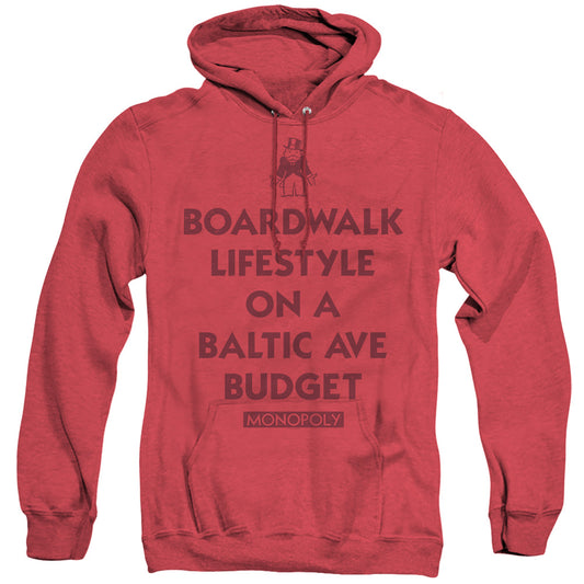 Monopoly Lifestyle Vs Budget Mens Heather Hoodie Red