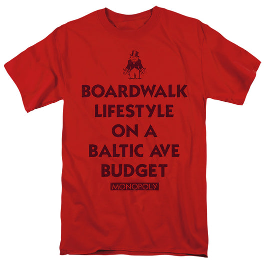 Monopoly Lifestyle Vs Budget Mens T Shirt Red