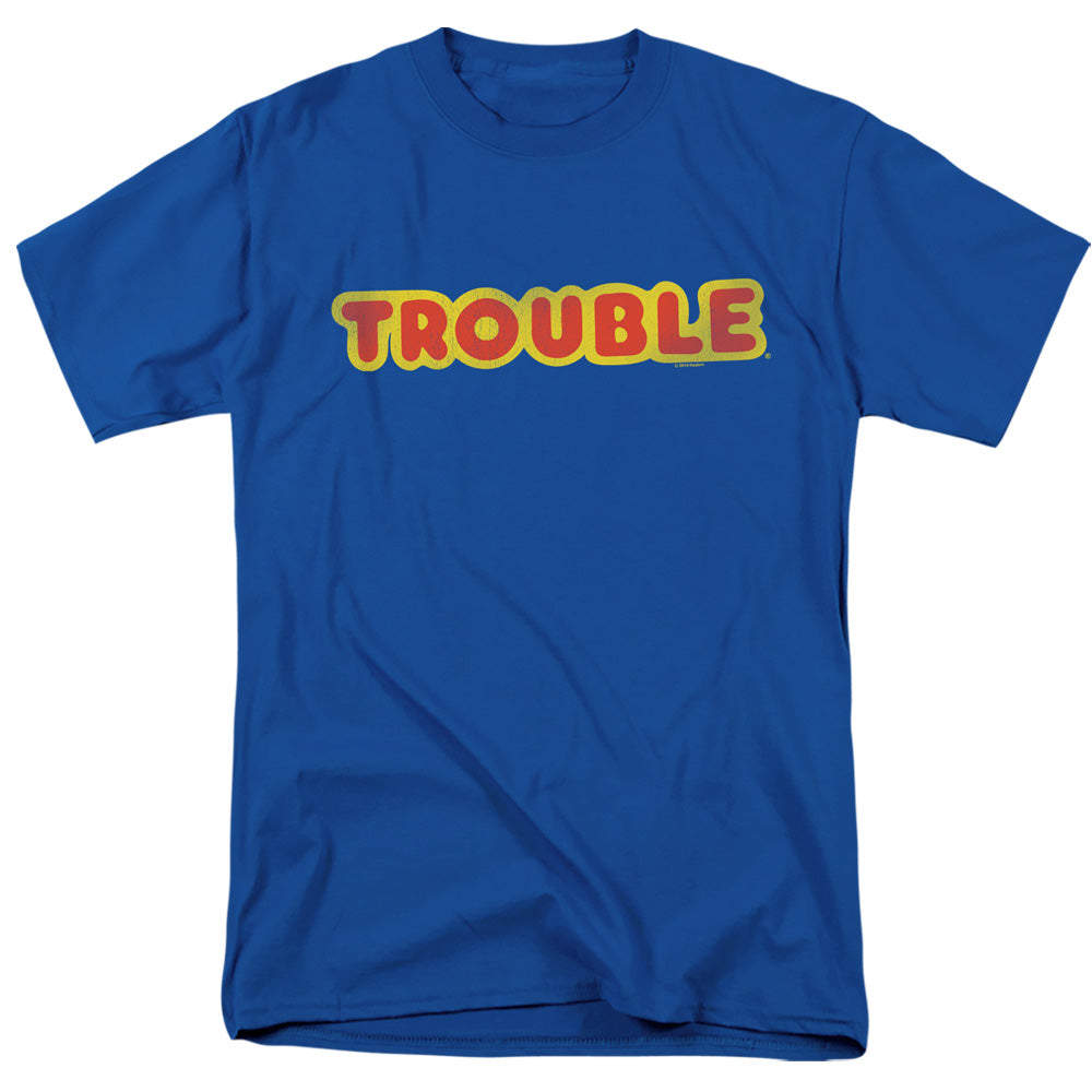 Trouble Logo Mens T Shirt Royal Blue