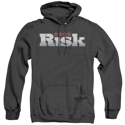 Risk Logo Mens Heather Hoodie Black