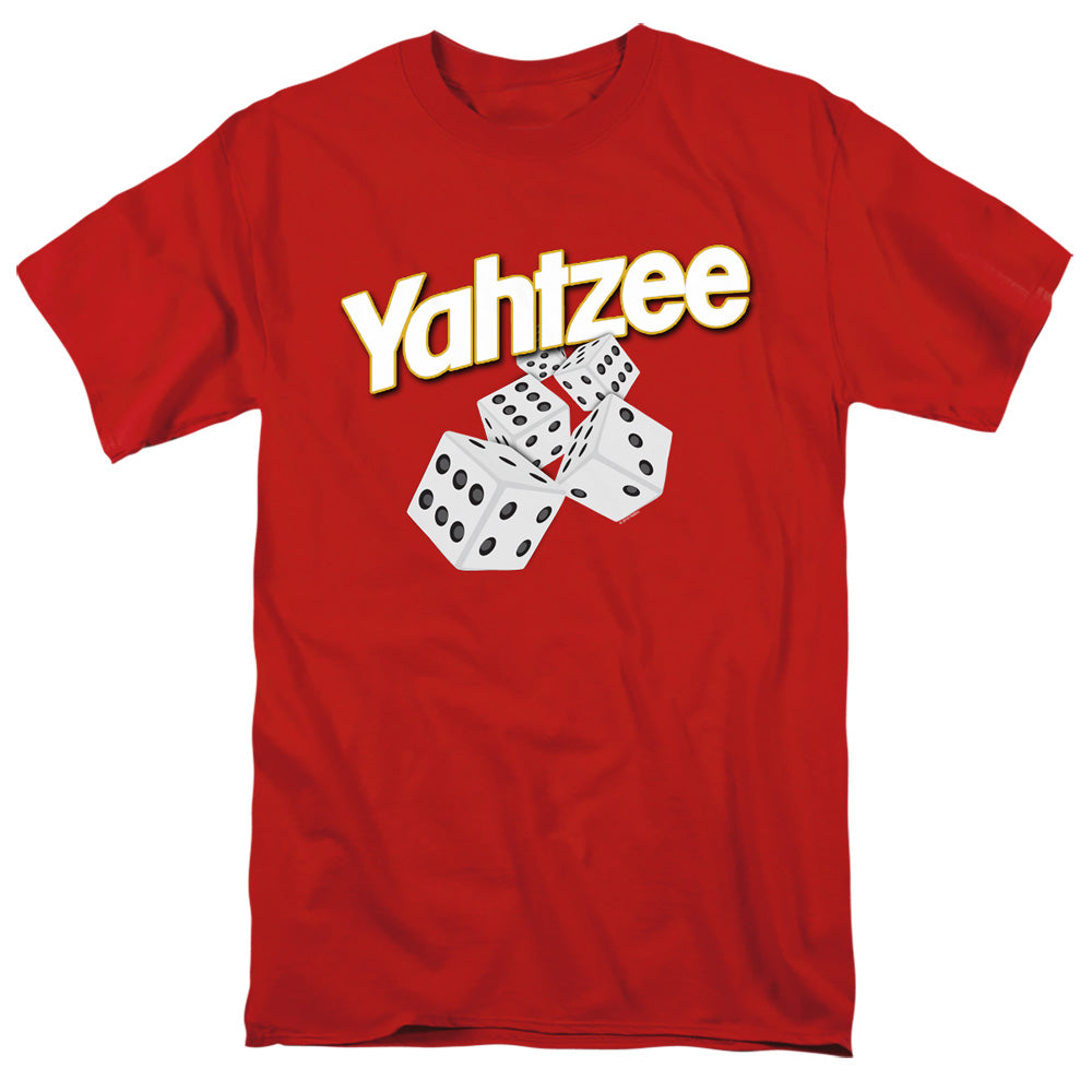 Yahtzee Tumbling Dice Mens T Shirt Red