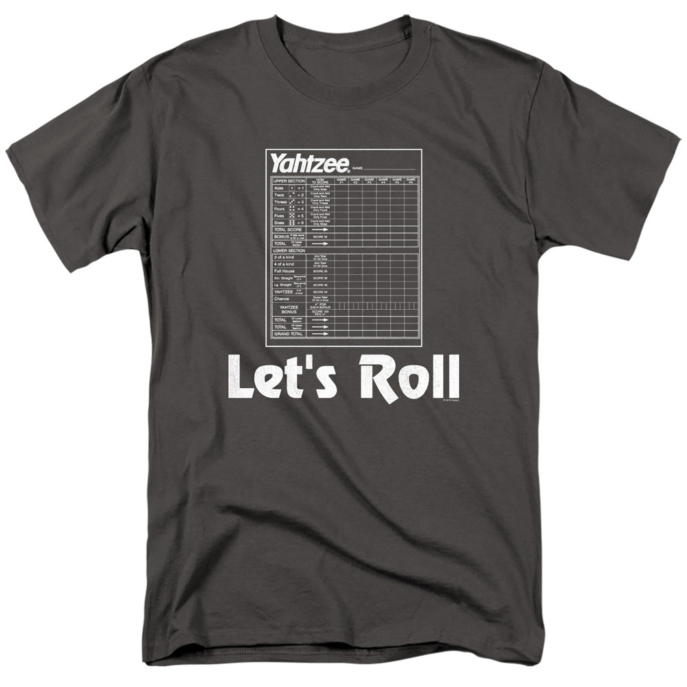 Yahtzee Lets Roll Mens T Shirt Charcoal