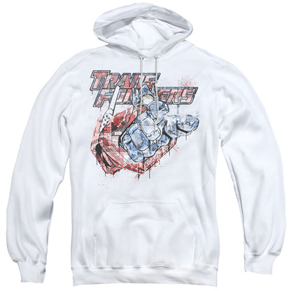 Transformers Spray Panels Mens Hoodie White