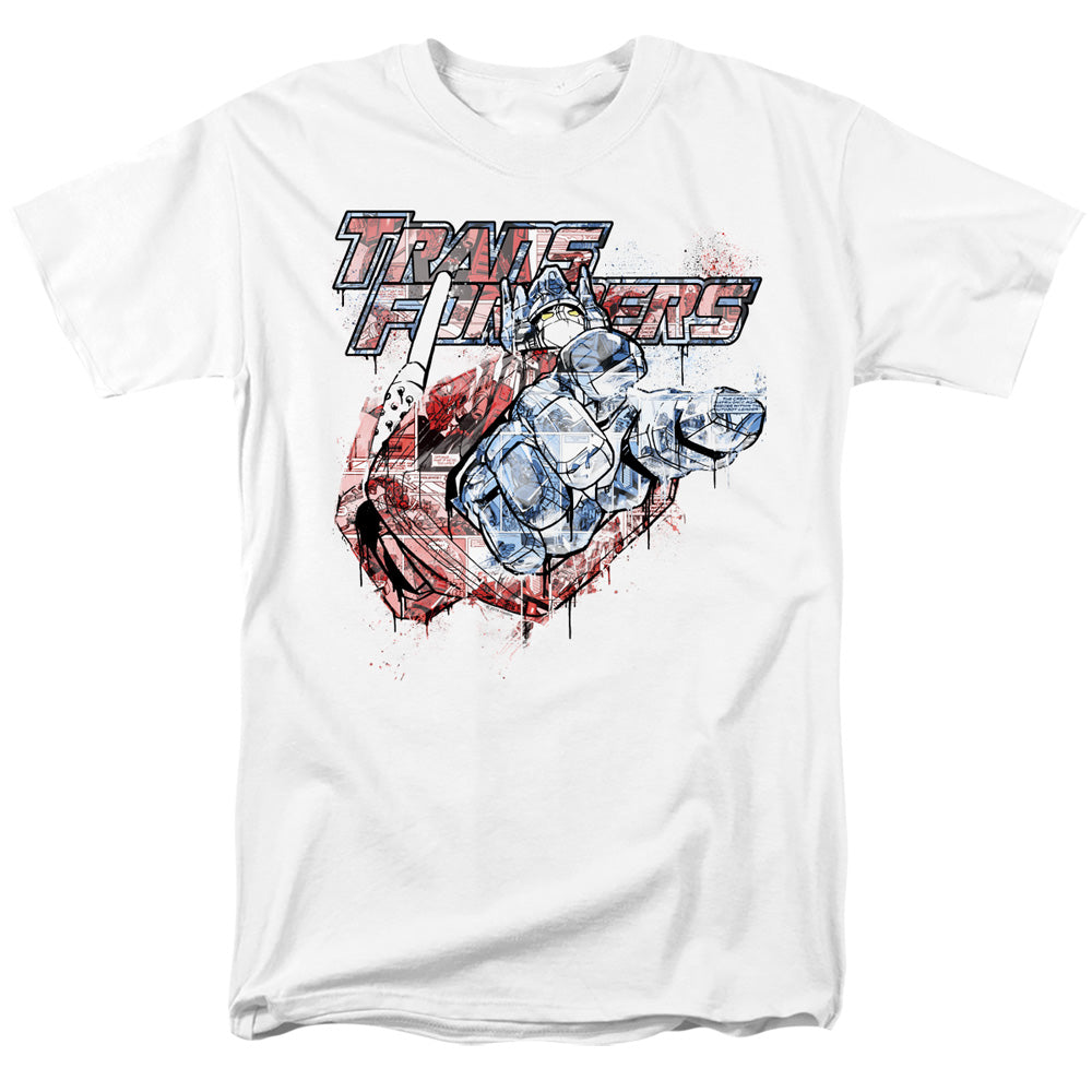 Transformers Spray Panels Mens T Shirt White