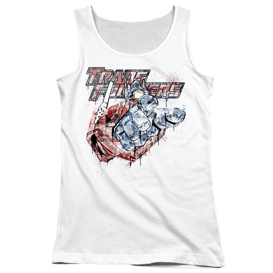 Transformers Spray Panels Womens Tank Top Shirt White