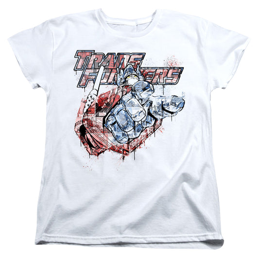 Transformers Spray Panels Womens T Shirt White