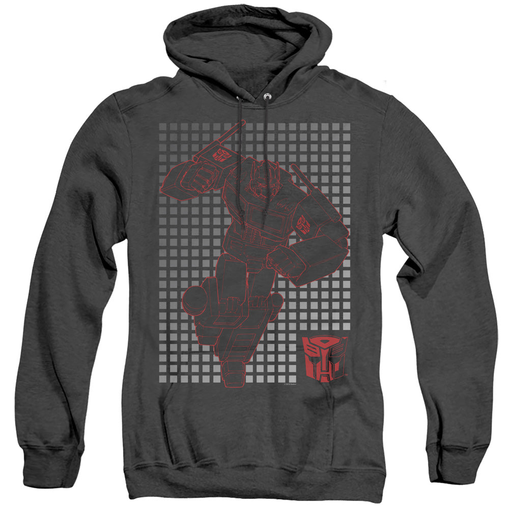 Transformers Optimus Grid Heather Mens Hoodie Black