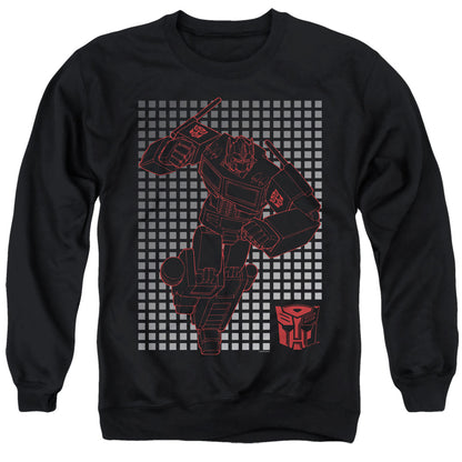 Transformers Optimus Grid Mens Crewneck Sweatshirt Black