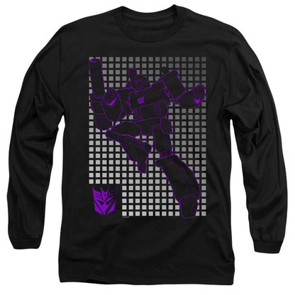 Transformers Megatron Grid Mens Long Sleeve Shirt Black