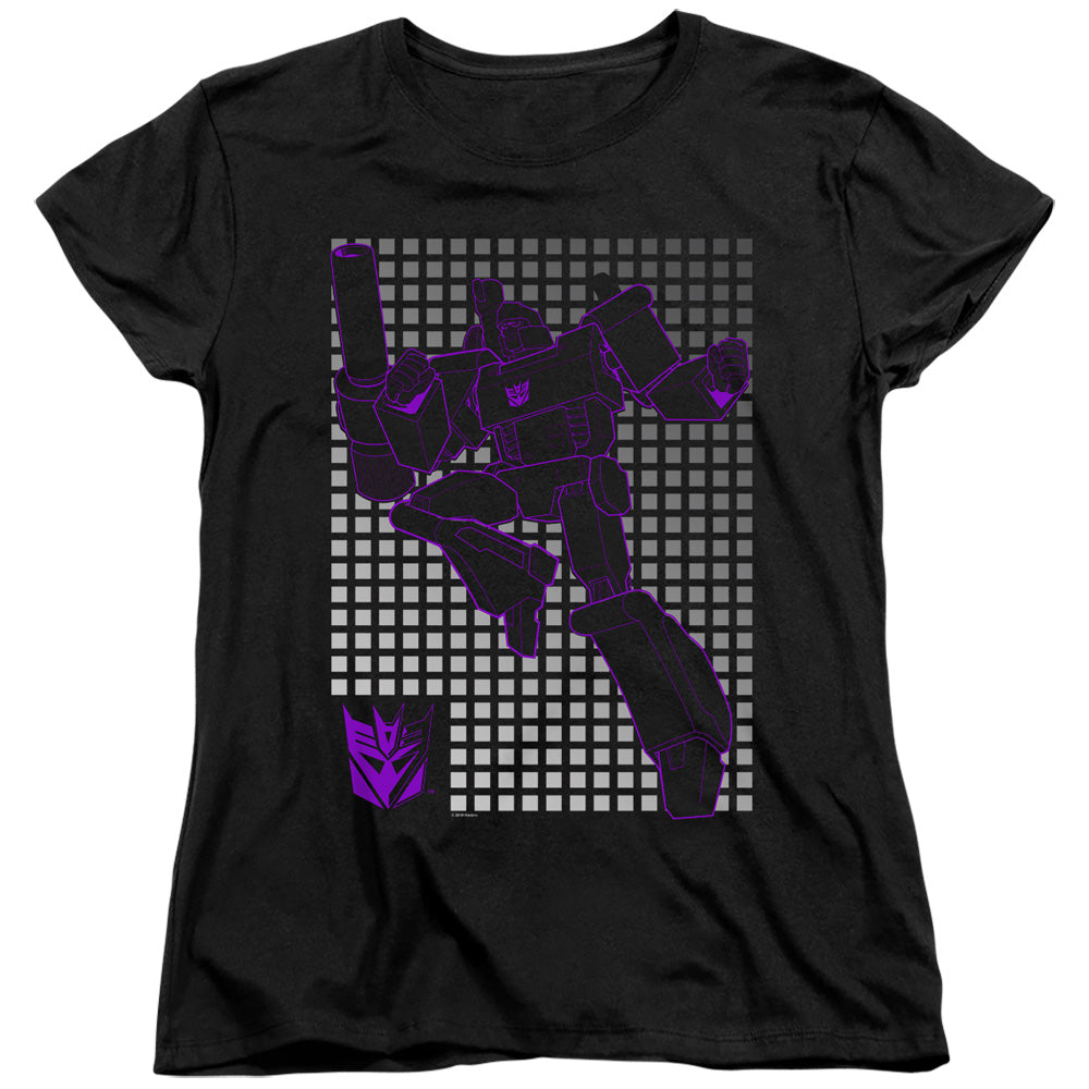 Transformers Megatron Grid Womens T Shirt Black