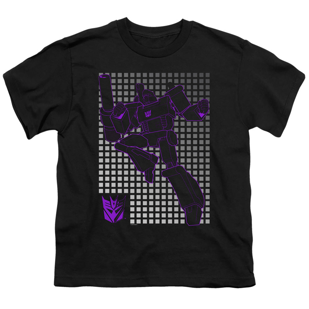 Transformers Megatron Grid Kids Youth T Shirt Black