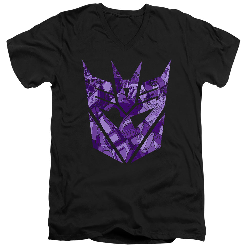 Transformers Tonal Decepticon Mens Slim Fit V-Neck T Shirt Black