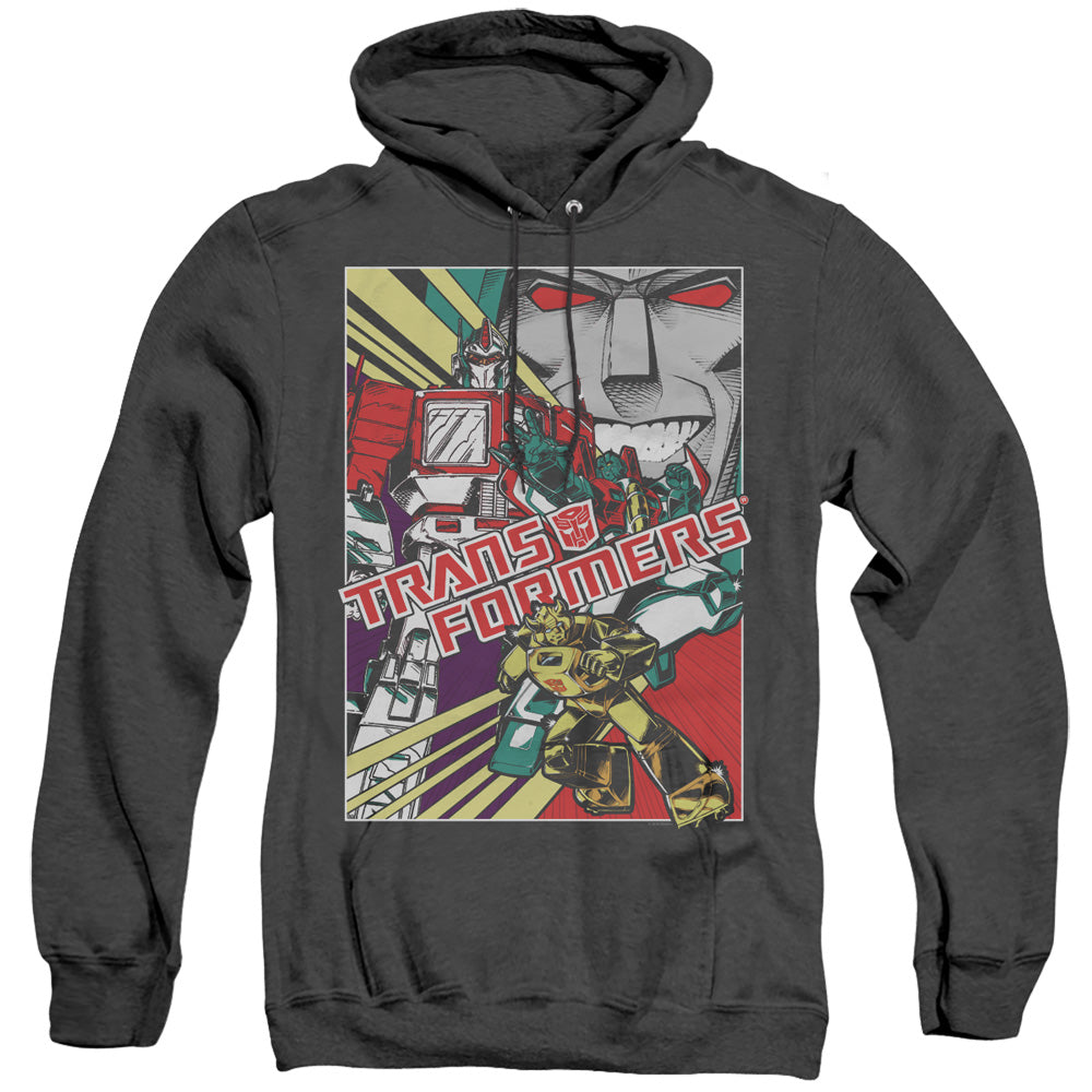 Transformers Comic Poster Heather Mens Hoodie Black