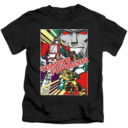 Transformers Comic Poster Juvenile Kids Youth T Shirt Black