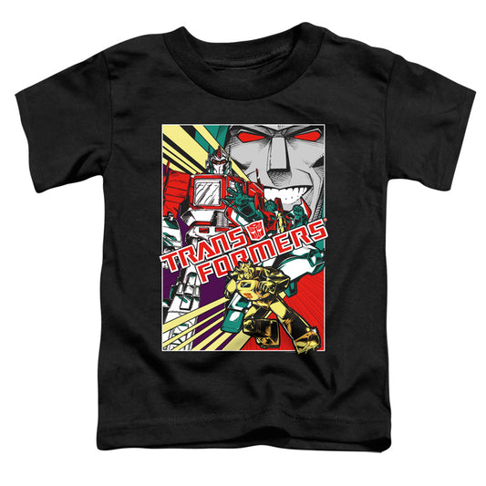 Transformers Comic Poster Toddler Kids Youth T Shirt Black