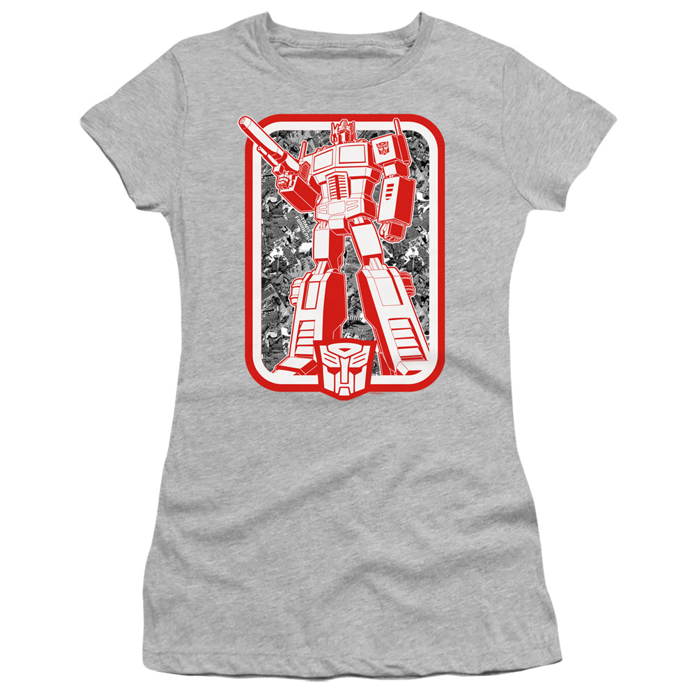 Transformers Autobot Junior Sheer Cap Sleeve Womens T Shirt Athletic Heather