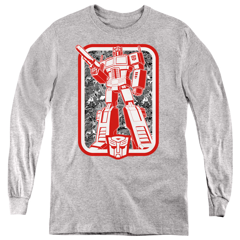 Transformers Autobot Long Sleeve Kids Youth T Shirt Athletic Heather