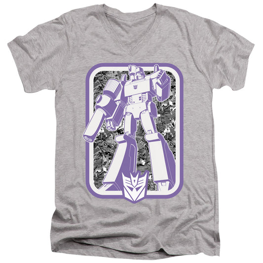 Transformers Decepticon Mens Slim Fit V-Neck T Shirt Athletic Heather