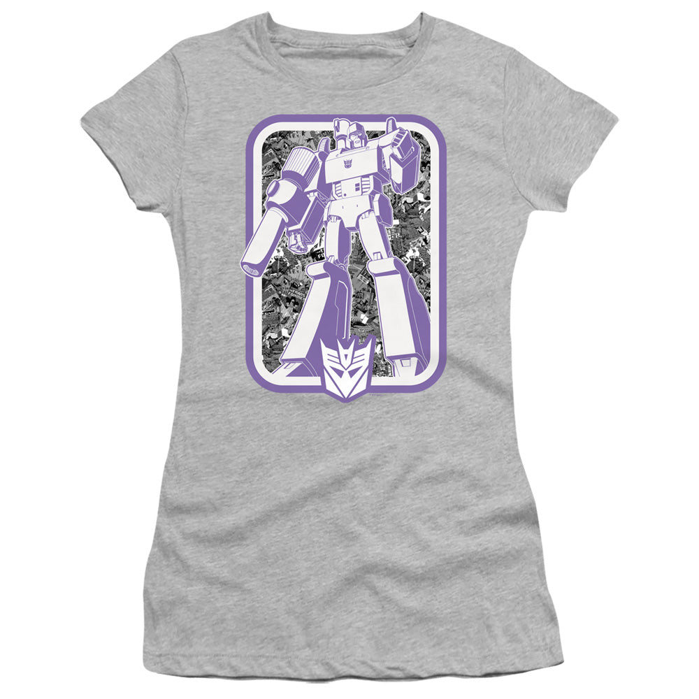 Transformers Decepticon Junior Sheer Cap Sleeve Womens T Shirt Athletic Heather