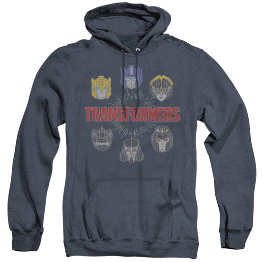 Transformers Robo Halo Heather Mens Hoodie Navy Blue