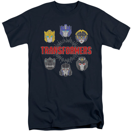 Transformers Robo Halo Mens Tall T Shirt Navy Blue