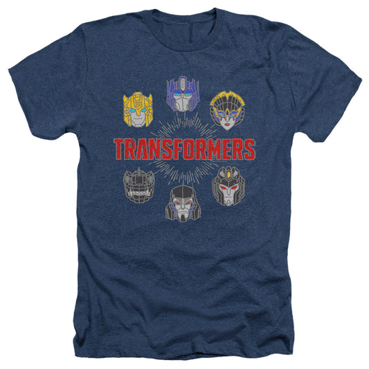 Transformers Robo Halo Heather Mens T Shirt Navy Blue