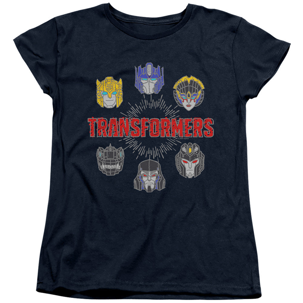 Transformers Robo Halo Womens T Shirt Navy Blue