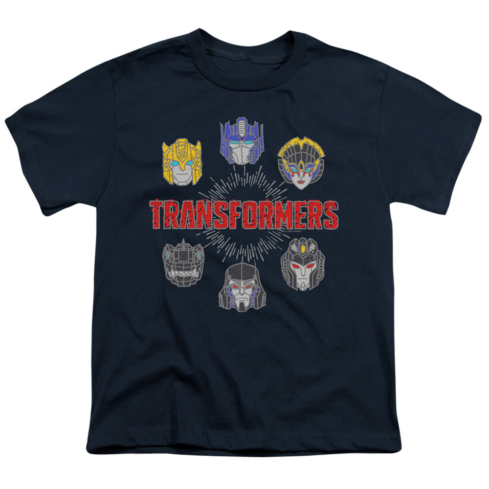 Transformers Robo Halo Kids Youth T Shirt Navy Blue