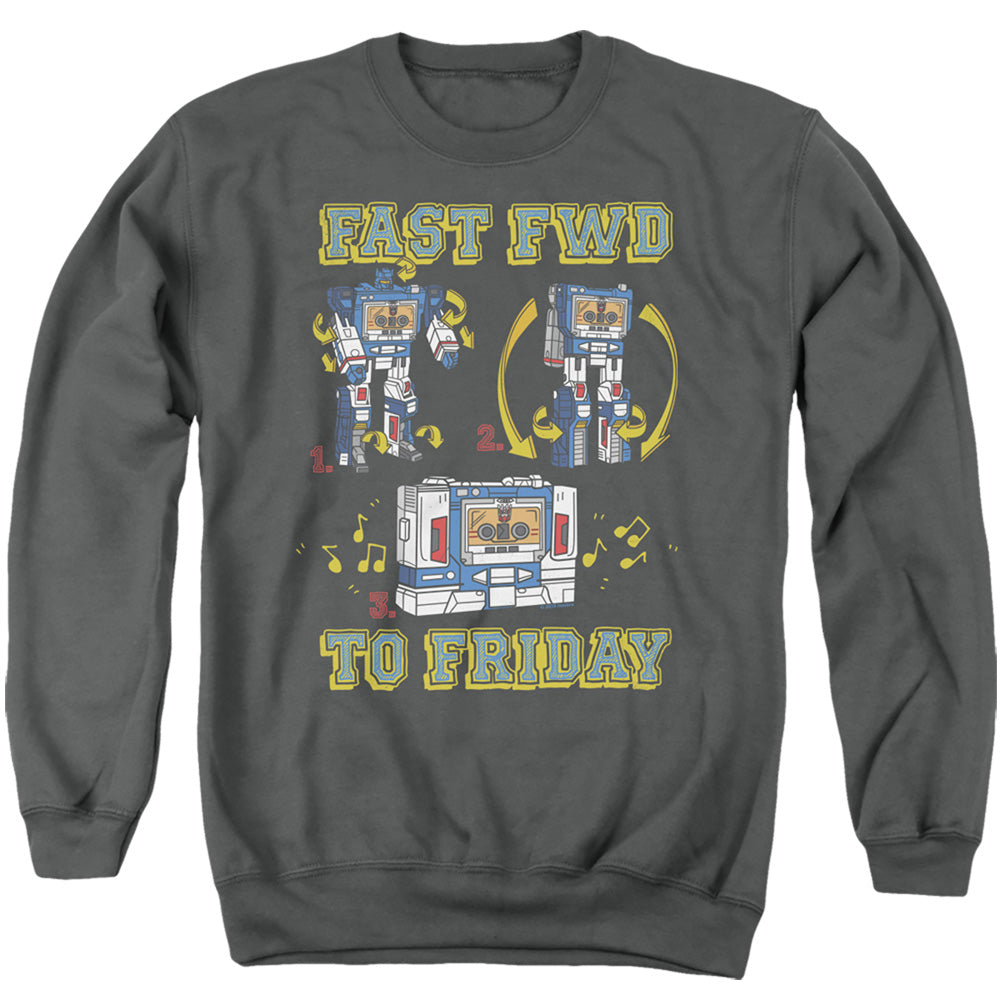 Transformers Forward Friday Mens Crewneck Sweatshirt Charcoal