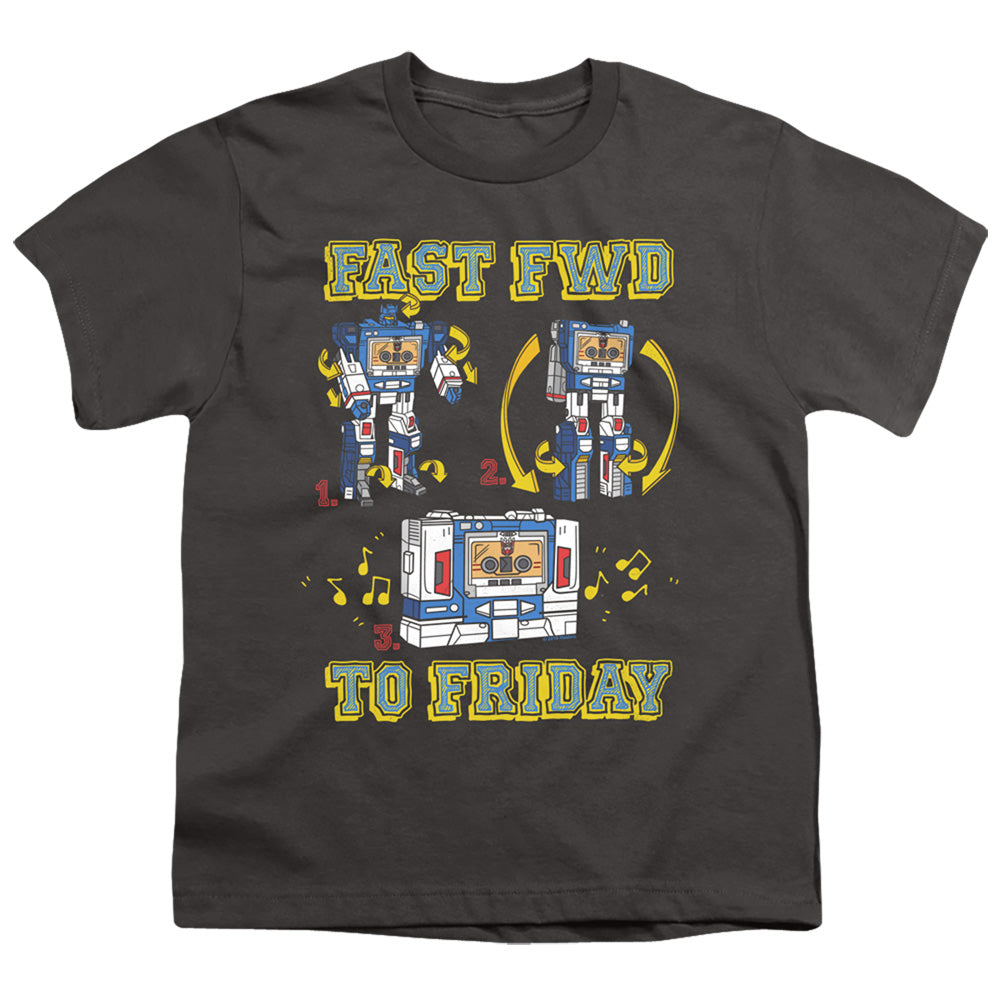 Transformers Forward Friday Kids Youth T Shirt Charcoal